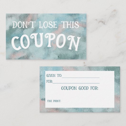 Kinder waardepapieren visitekaartje (Voorkant / Achterkant)