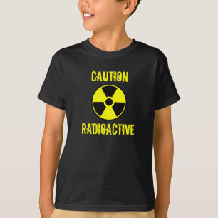 Kinder waarschuwing radioactieve T-shirt