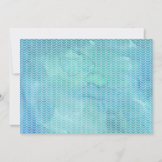 Kinder walvis Foto Waterverf Birthday Uitnodiging (Achterkant)