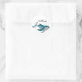 Kinder walvis ronde sticker (Tas)