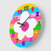 kinder wandklok, kinder kamer, meisjeskamer grote klok (Hoek)