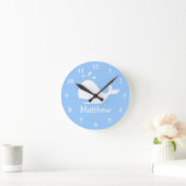 Kinder wandklok met schattige cartoon van walvis e (Huis)