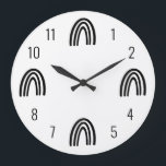 Kinder wandklok voor zwarte/witte regenboog<br><div class="desc">We voegen altijd dagelijks nieuwe design toe!</div>