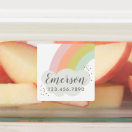 Kinder waterdichte pasteelregenboog labels