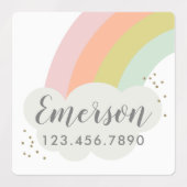 Kinder waterdichte pasteelregenboog labels (Design 2)