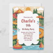 Kinder waterpark zomerverjaardagsfeest kaart (Voorkant)