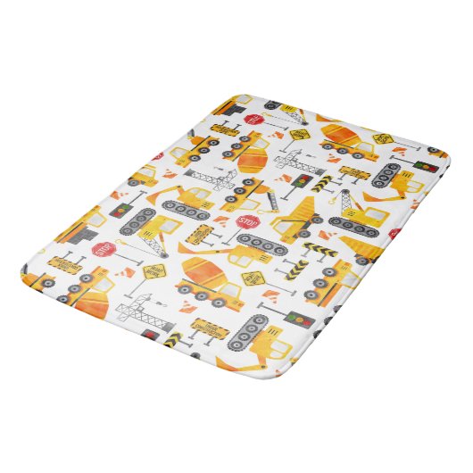 Kinder Waterverf Bouwvoertuigen Badmat (Gekanteld)