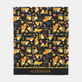 Kinder Waterverf Bouwvoertuigen op maat Fleece Deken (Voorkant)