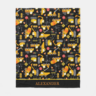 Kinder Waterverf Bouwvoertuigen op maat Fleece Deken