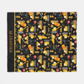 Kinder Waterverf Bouwvoertuigen op maat Fleece Deken (Voorkant (Horizontaal))