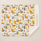 Kinder Waterverf Bouwvoertuigen op maat Sherpa Deken (Voorkant (horizontaal))