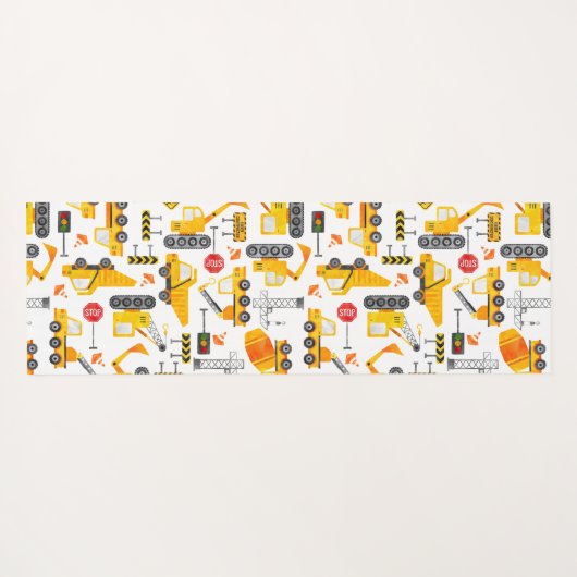 Kinder Waterverf Bouwvoertuigen op maat Yogamat (Achterkant (horizontaal))