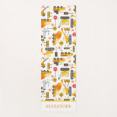 Kinder Waterverf Bouwvoertuigen op maat Yogamat (Voorkant)