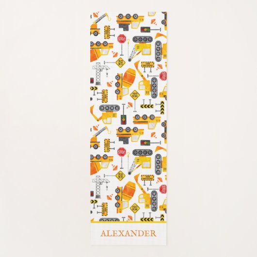 Kinder Waterverf Bouwvoertuigen op maat Yogamat (Voorkant)