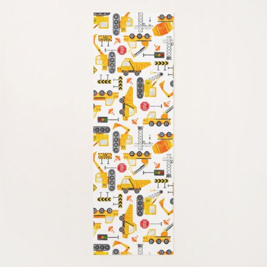 Kinder Waterverf Bouwvoertuigen op maat Yogamat (Achterkant)
