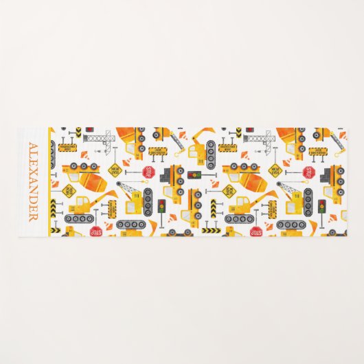 Kinder Waterverf Bouwvoertuigen op maat Yogamat (Voorkant (horizontaal))