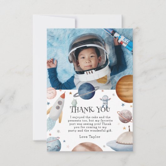 Kinder Waterverf Buitenruimte Verjaardagsfeest Bedankkaart (Voorkant)