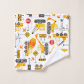 Kinder Waterverf constructievoertuigen Bad Handdoek (Wasdoekje)