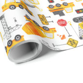 Kinder Waterverf constructievoertuigen Cadeaupapier (Rol Hoek)