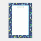 Kinder Waterverf Dinosaur Pattern Blue Post-it® Notes (Voorkant)