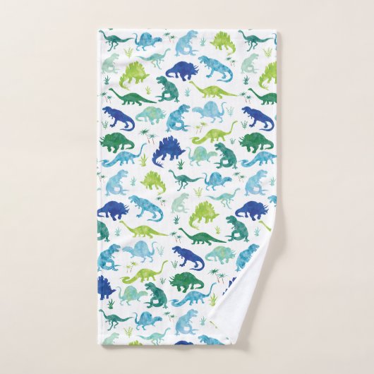 Kinder Waterverf Dinosaur Silhouette Pattern Boys Bad Handdoek (Handdoek)