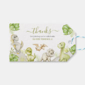 Kinder Waterverf Dinosaurus Verjaardagsfeest Cadeaulabel (Voorkant (Horizontaal))