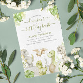 Kinder Waterverf Dinosaurus Verjaardagsfeest Kaart