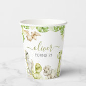 Kinder Waterverf Dinosaurus Verjaardagsfeest Papieren Bekers (Achterkant)