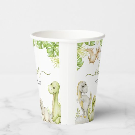 Kinder Waterverf Dinosaurus Verjaardagsfeest Papieren Bekers (Rechts)