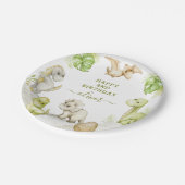 Kinder Waterverf Dinosaurus Verjaardagsfeest Papieren Bordje (Gekanteld)