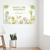 Kinder Waterverf Dinosaurus Verjaardagsfeest Spandoek