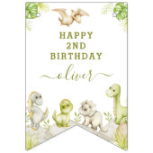 Kinder Waterverf Dinosaurus Verjaardagsfeest Vlaggetjes (Eerste vlag)