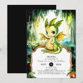 Kinder Waterverf Dragon Verjaardag Kaart (Voorkant / Achterkant)