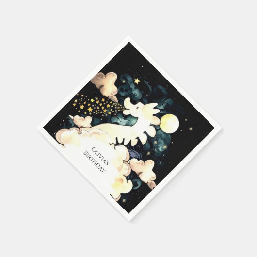 Kinder Waterverf Dragon Verjaardag Servet (Hoek)