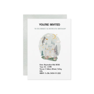 Kinder waterverf Drakenkasteel verjaardag Kaart