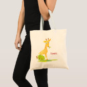 Kinder Waterverf Giraffe gepersonaliseerd dier Tote Bag (Voorkant (product))