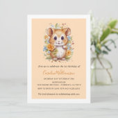 Kinder Waterverf Hamster Bloemen Verjaardagsfeest Kaart (Staand voorkant)
