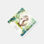 Kinder Waterverf Otter Verjaardag Servet (Hoek)