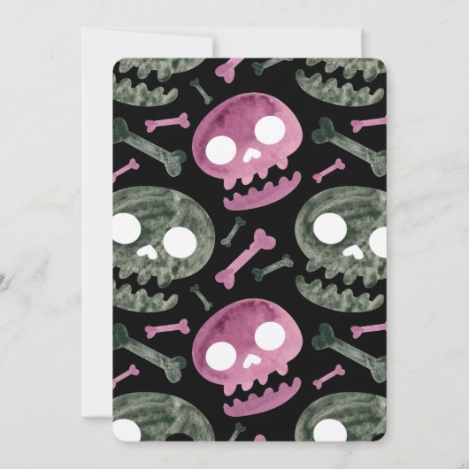 Kinder Waterverf Spooktacular Halloween Party Kaart (Achterkant)