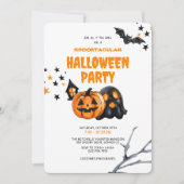 Kinder Waterverf Spooktacular Halloween Party Kaart (Voorkant)