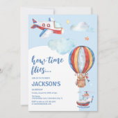 Kinder  Waterverf van de luchtvaart - Birthday - p Kaart (Voorkant)