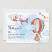 Kinder  Waterverf van de luchtvaart - Birthday - p Kaart (Voorkant)