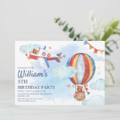 Kinder  Waterverf van de luchtvaart - Birthday - p Kaart (Staand voorkant)