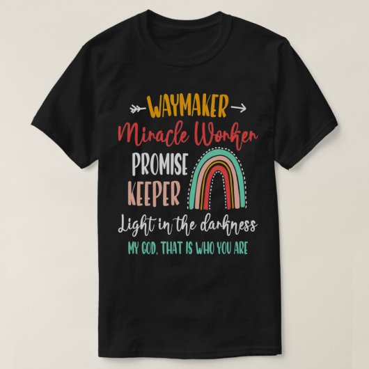 Kinder Waymaker Mirakelboer Rainbow, Christelijk T-shirt (Design voorkant)