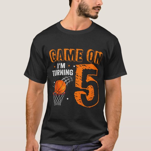 Kinder wedstrijd op ik ben draaien 5 basketbal 5e t-shirt (Voorkant)