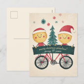 Kinder wensen vrolijk kerstfeest feestdagenkaart (Voorkant / Achterkant)