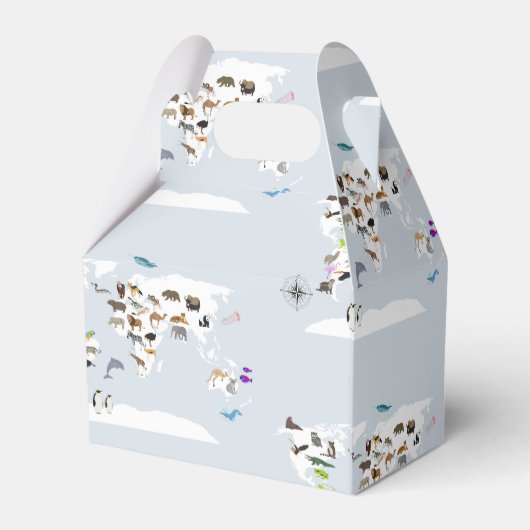Kinder Wereldkaart dieren Bedankdoosjes (Achterkant)