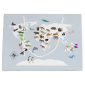 Kinder Wereldkaart dieren Groot Cadeauzakje (Voorkant)