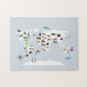 Kinder Wereldkaart dieren Legpuzzel (Horizontaal)
