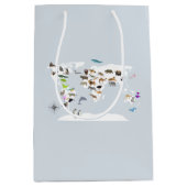 Kinder Wereldkaart dieren Medium Cadeauzakje (Voorkant)